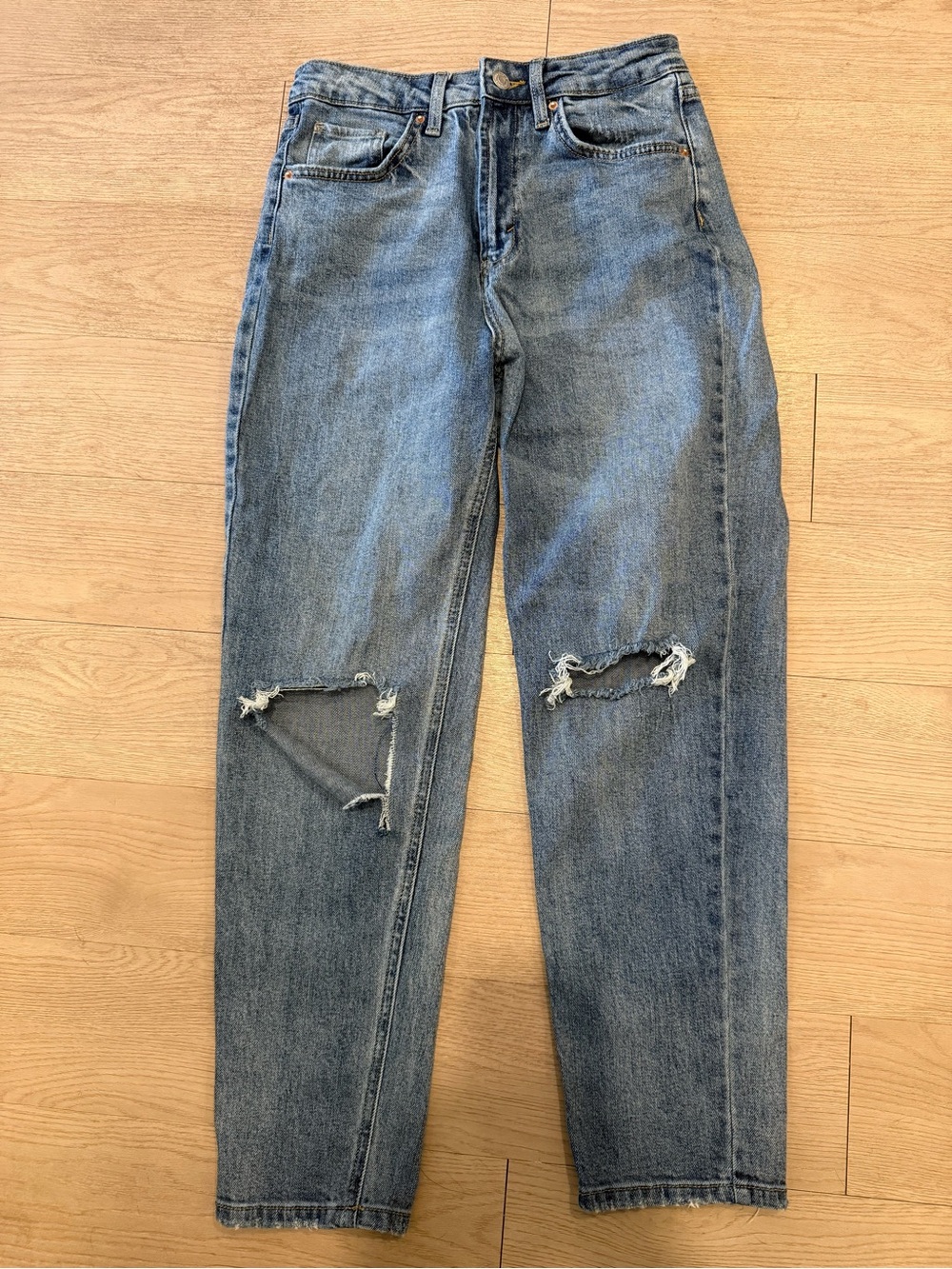 wild fable Distressed Light Blue Boyfriend Jeans